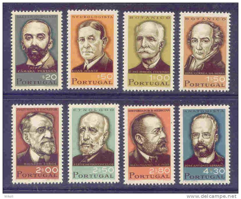 Portugal - 1966 Portuguese Scientists (Complete Set) - Af. 986 To 993 - MH - Neufs