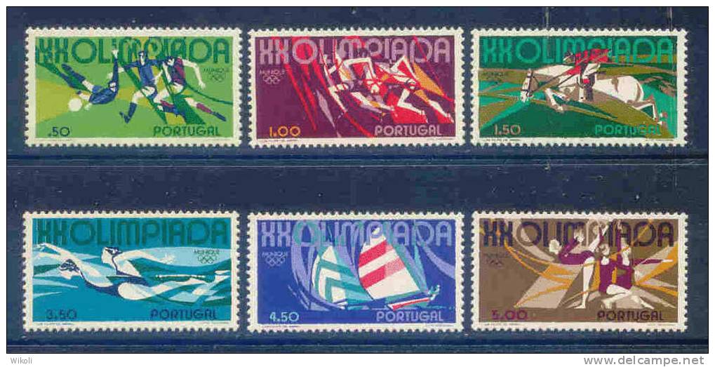 Portugal - 1972 Olympic Games (Complete Set) - Af. 1158 To 1163 - MLH - Nuovi