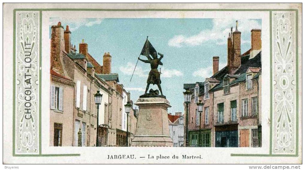 JARGEAU - La Place Du Martroi (Chocalat Louit) - Format 70 X 130 Mm - Jargeau