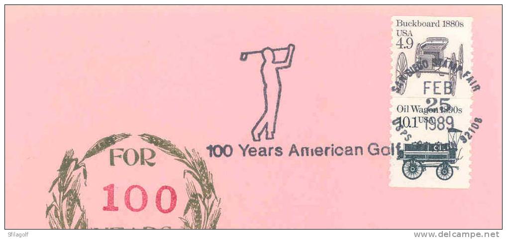 Cachet Golf - Golf Postmark - USA 100 Years American Golf 1989 - Golf