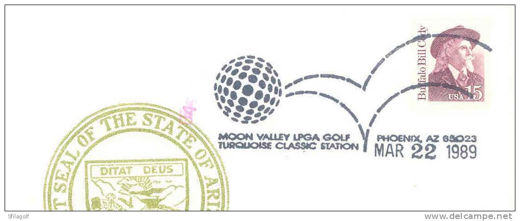 Cachet Golf - Golf Postmark - USA Moon Valley LPGA  Golf 1989 - Golf