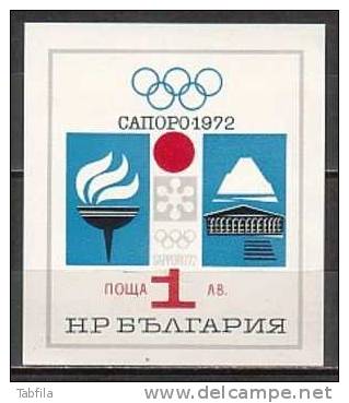 BULGARIA / BULGARIE / BULGARIEN - 1971 - Jeux Olimpiques D'Hiver Sapporo'72 - Bl** - Winter 1972: Sapporo