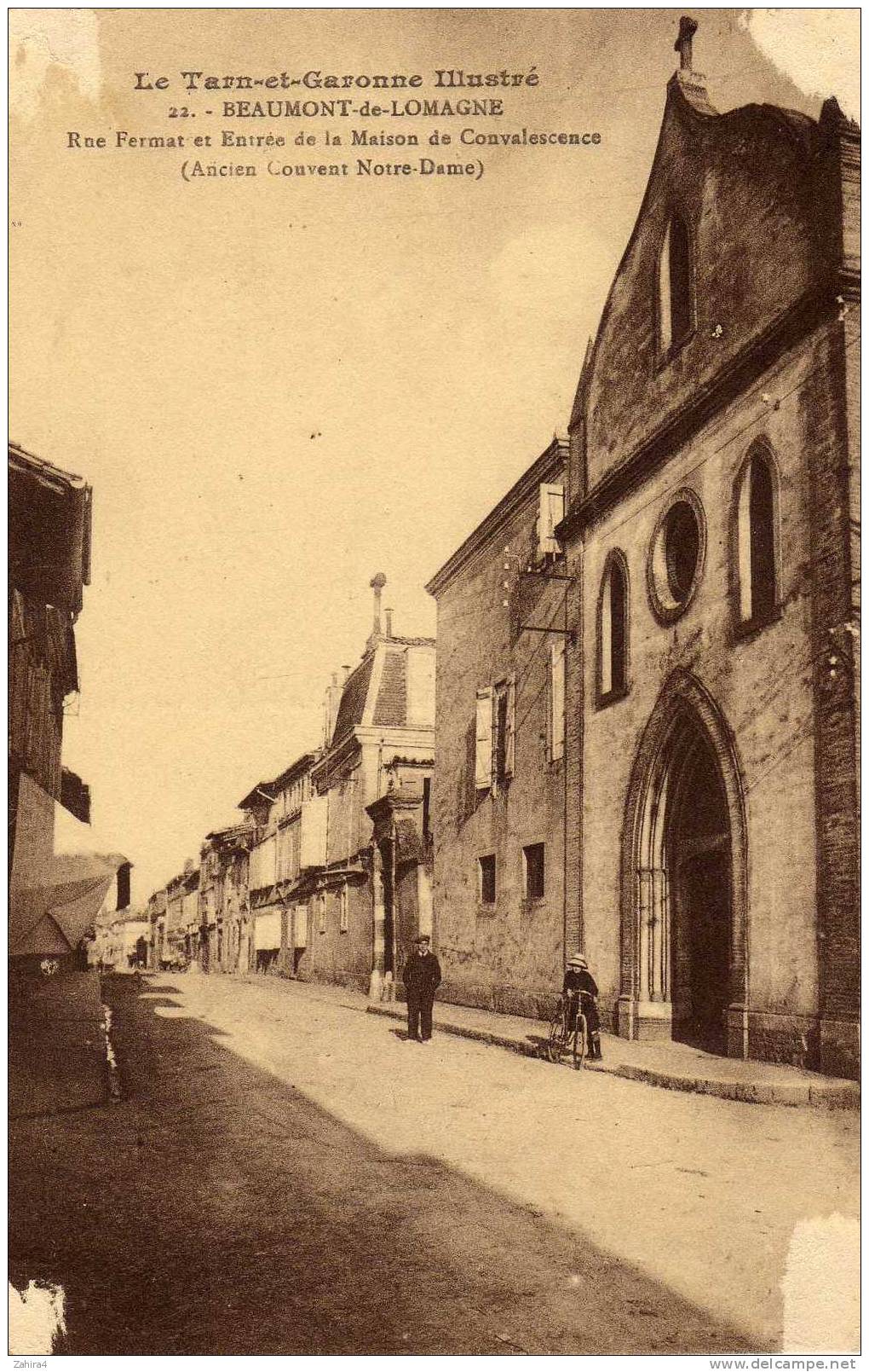 Le Tarn Et Garonne Illustré - 22 - Beaumont De Lomagne - Rue Fermat Et Entrée Maison Covalescence - Beaumont De Lomagne