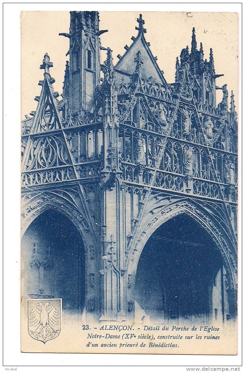 Cp , 61 , ALENÇON , Détail Du Porche De L'Église Notre-Dame (XVe S.) - Alencon