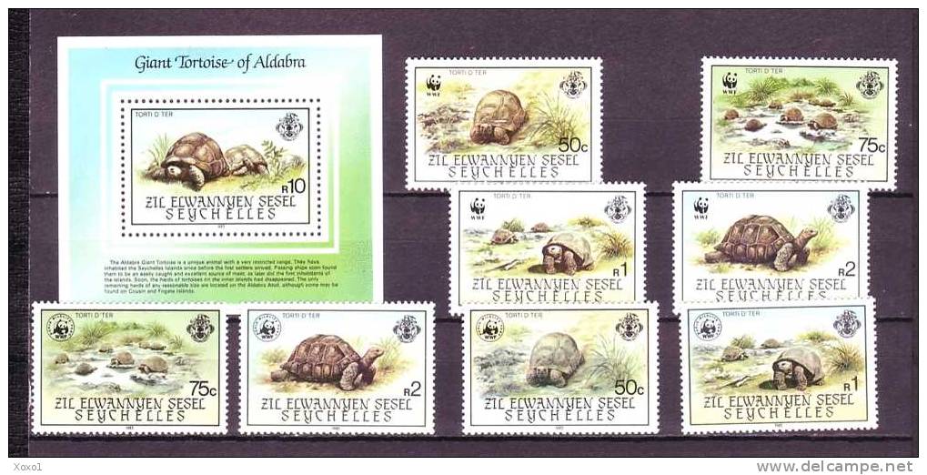 Seyschelles 1985 WWF Turtles 8v+1bl MNH** O54 - Schildpadden