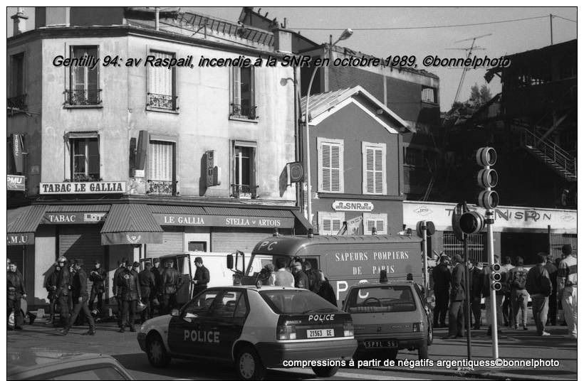 Bonnel Maurice - Incendie SNR Av Raspail -GENTILLY 94 -octobre 1989 ©Bonnelphoto - Gentilly