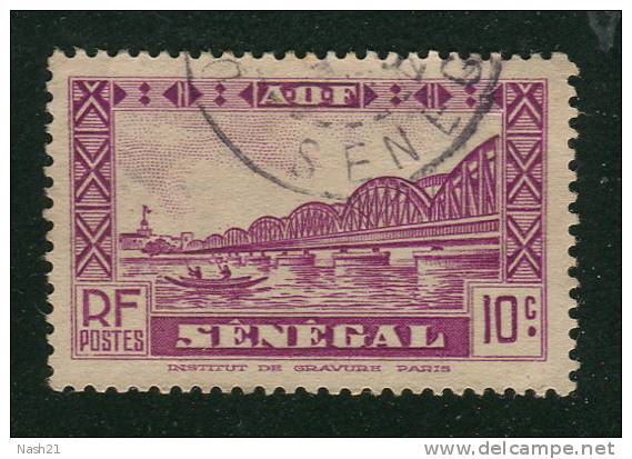 1935 - France - Afrique A.O.F - Sénégal - Pont Faidherbe  -10 Cts Lilas - - Oblitérés