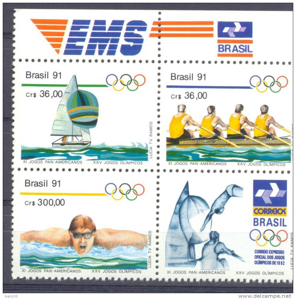 1991. Panamerican Games, Olympic Games Barcelona 1992, 3v + Label, Mint/** - Autres & Non Classés