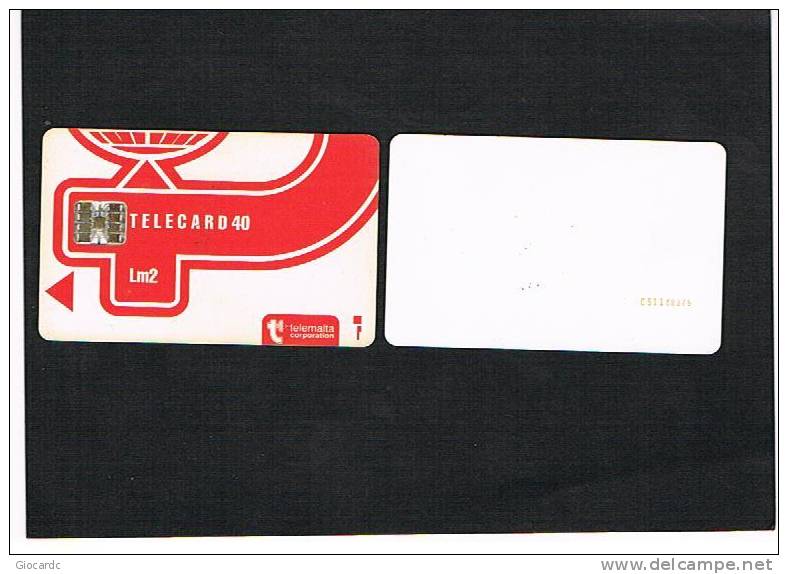 MALTA - TELEMALTA CORPORATION CHIP - LOGO RED LM 2 (CODE C + 8 FIGURES) - USED - RIF. 7818 - Malte