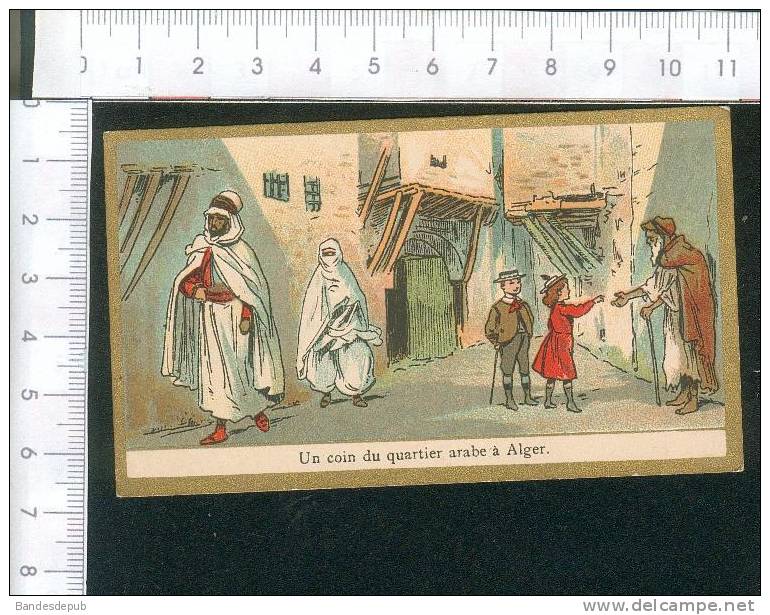 Belle Chromo Dorée Monde Arabe Algérie Alger Mendicité Charité - Other & Unclassified