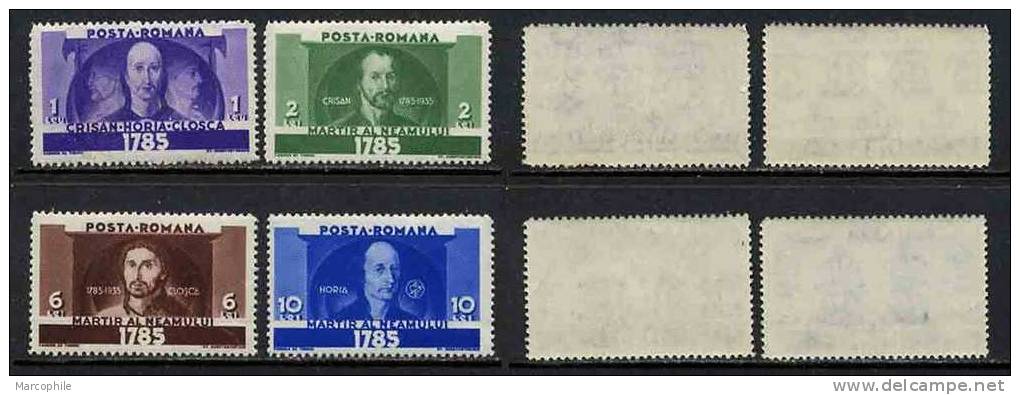 ROUMANIE / 1935 -  SERIE COMPLETE # 477 A 480 ** /  COTE 14.95 EURO (ref T397) - Neufs