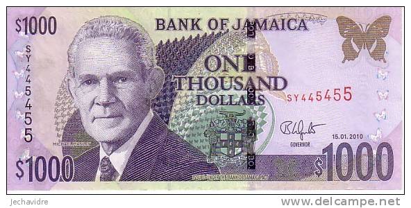 JAMAÏQUE   1 000 Dollars  Daté Du 15-01-2010  Pick 87(x)     ***** BILLET  NEUF ***** - Jamaique