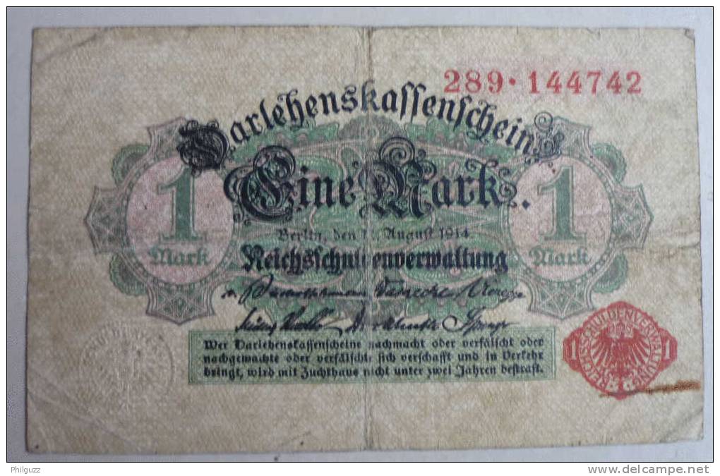 ALLEMAGNE BILLET 1 MARK 1914 - Croatia