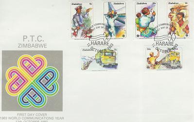 ZIMBABWE 1983 FDC Communication Year 280-285 F610 - Zimbabwe (1980-...)