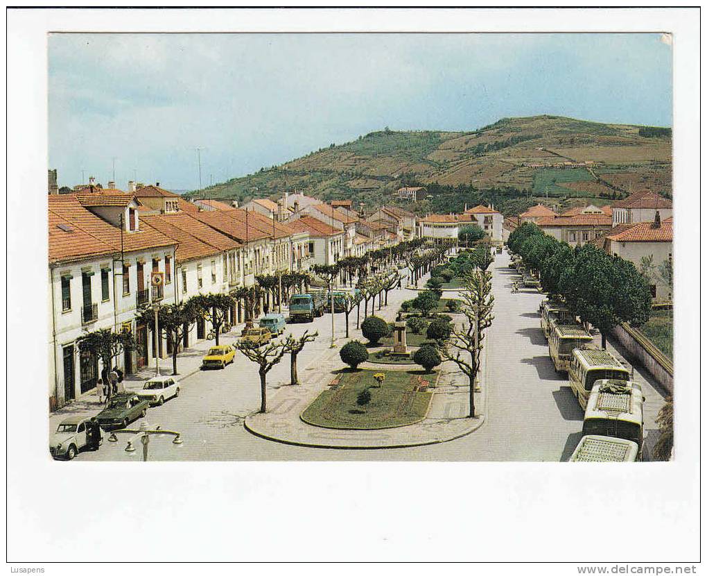 Portugal Cor 13534 – BRAGANÇA - AVENIDA JOÃO DA CRUZ - OLD CARS AUTOMOBILES VOITURES - 2CV RENAULT 12 BUS AUTOCARRO AUST - Bragança