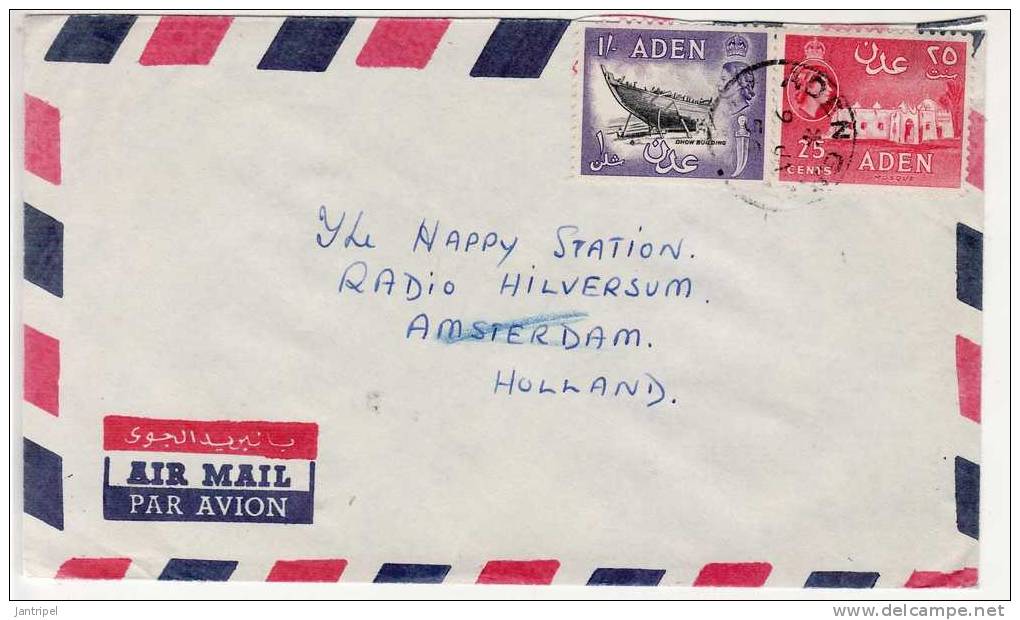 ADEN - CAMP 1956   COVER   To   HOLLAND - Aden (1854-1963)