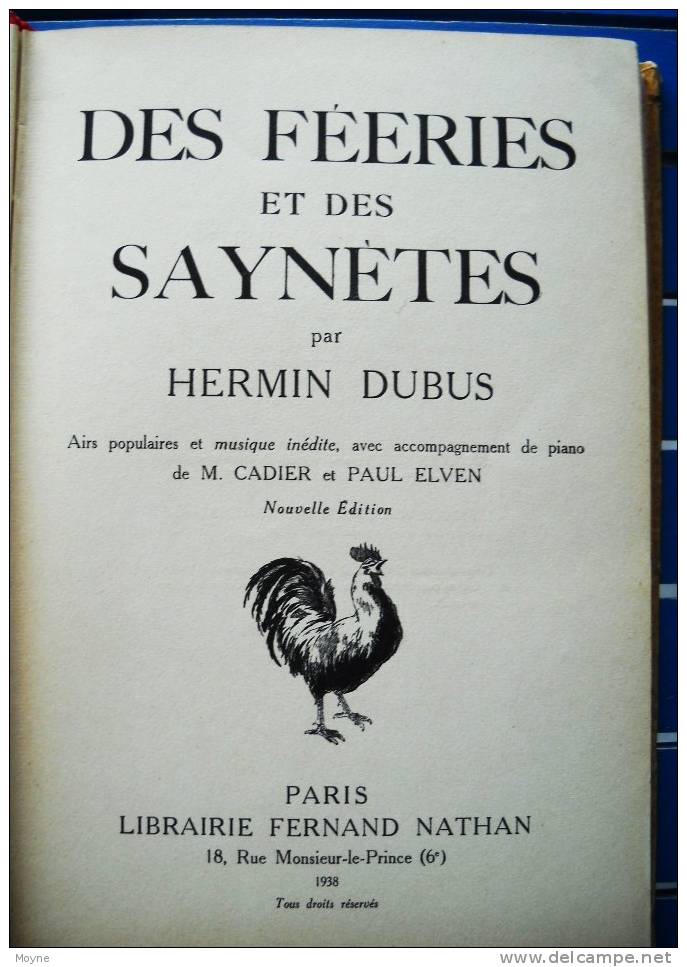 DES FEERIES ET DES SAYNETES - Par  DUBUS Hermin - Art Déco - 1938 - Musiques - Nathan - Enfantina - 6-12 Ans