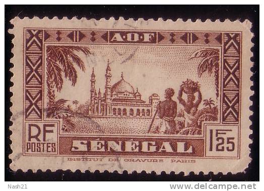 1935 - France - Afrique A.O.F.- Sénégal - Mosquée De Djourbel -1 F. 25  Brun Lilas - - Used Stamps