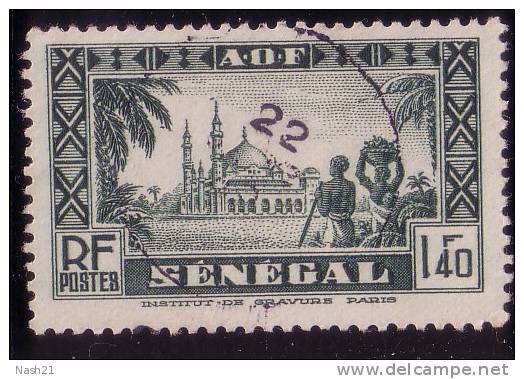 1939- 40 - France - Afrique A.O.F.- Sénégal - Mosquée De Djourbel - 1 F. 40 Vert Fonçé - - Used Stamps