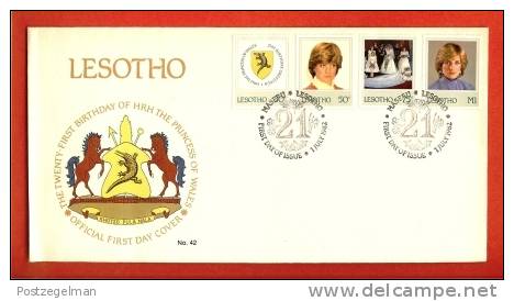 LESOTHO 1982 FDC Diana Birthday 393-396 # 945 - Royalties, Royals