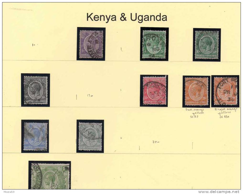 Kenya, Uganda & Tanganyika, Small Collection, Mounted On Pages. Varieties Etc. - Kenya & Uganda