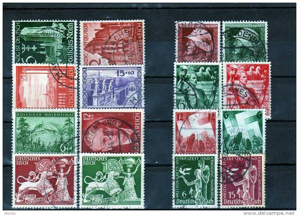 26 Ausgaben 4.Teil-Sammlung Aus Deutsches Reich O 107€ Sondermarken-Sätze Lot DR Complete Set From Old Germany III.Reich - Guerre Mondiale (Seconde)