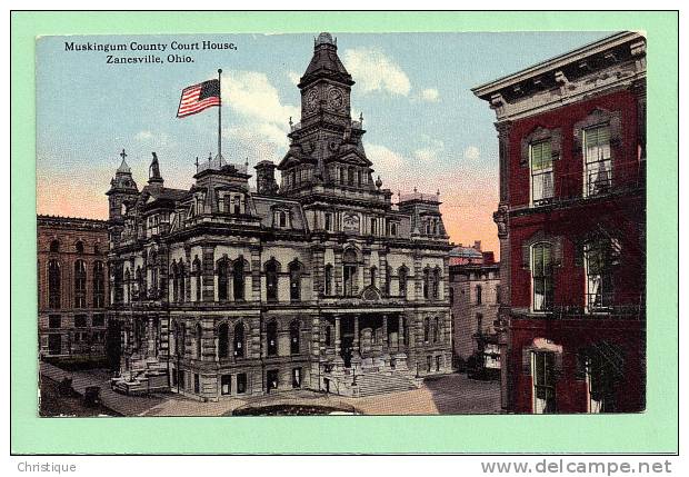 Muskingum  County Court House. Zanesville, Ohio. OH.  1900-10s - Zanesville
