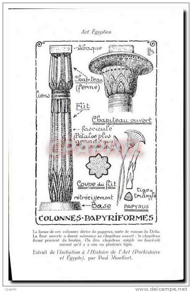 CPA Art Egyptien Colonnes Papyriformes Egypte - Other & Unclassified