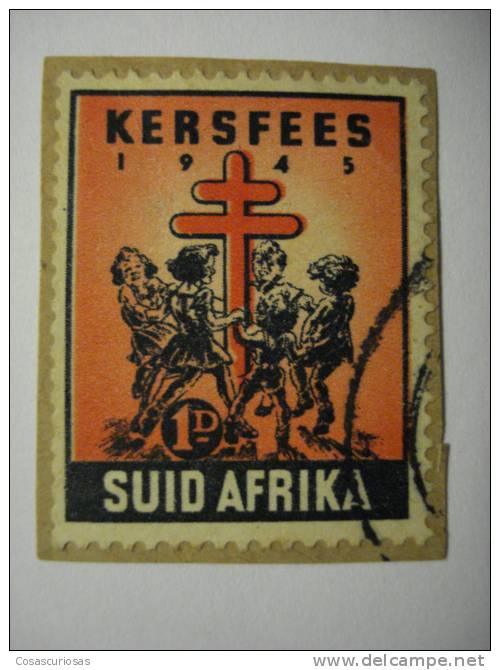 129 SUID AFRIKA SOUTH AFRIKA  TUBERCULOSE REKLAMEMARKE  WERBEMARKE POSTERSTAMP ERINNOPHILIE  REKLAME OLD - Fantasy Labels
