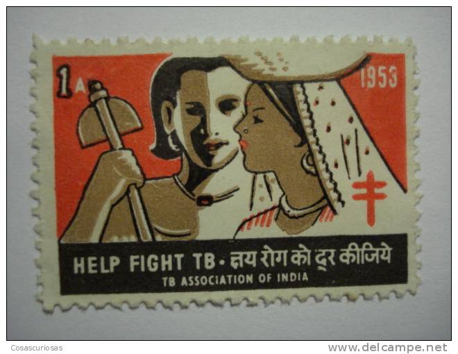 130 INDIA INDIE TUBERCULOSIS TUBERCULOSE REKLAMEMARKE  WERBEMARKE POSTERSTAMP ERINNOPHILIE  REKLAME OLD - Etichette Di Fantasia