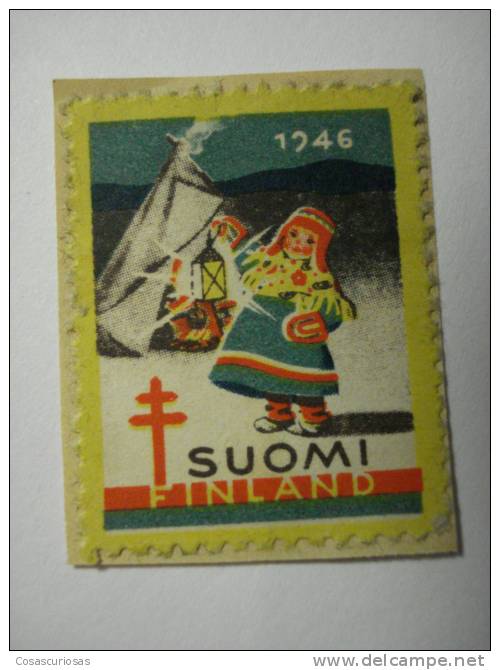 149 SUOMI FINLAND TUBERCULOSIS TUBERCULOSE REKLAMEMARKE  WERBEMARKE POSTERSTAMP ERINNOPHILIE  REKLAME OLD - Fantasie Vignetten