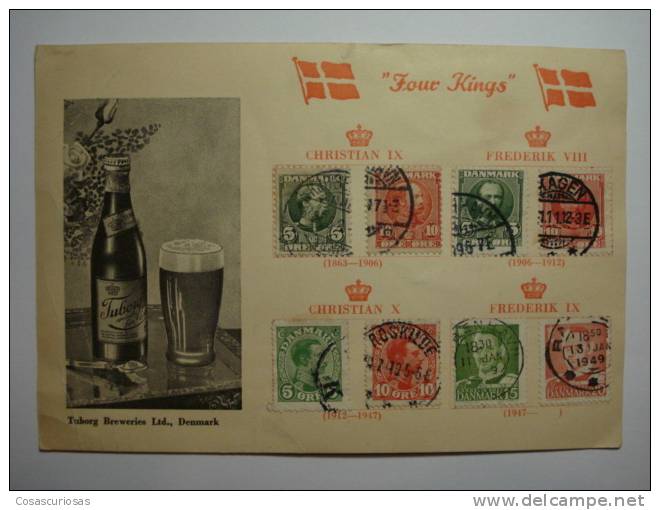 47 DENMARK DANMARK PUBLI TUBORG BREWERIES  BIER BIERE CERVEZA  AÑO YEAR 1949 - Variétés Et Curiosités