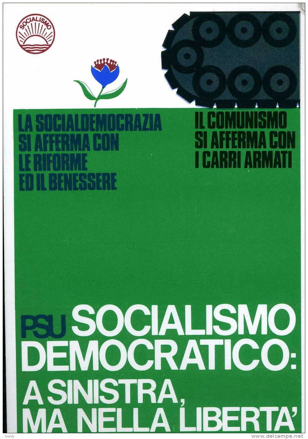 POLITICA PARTITO SOCIALDEMOCRATICO ITALIANO PSU 1970 - Partiti Politici & Elezioni