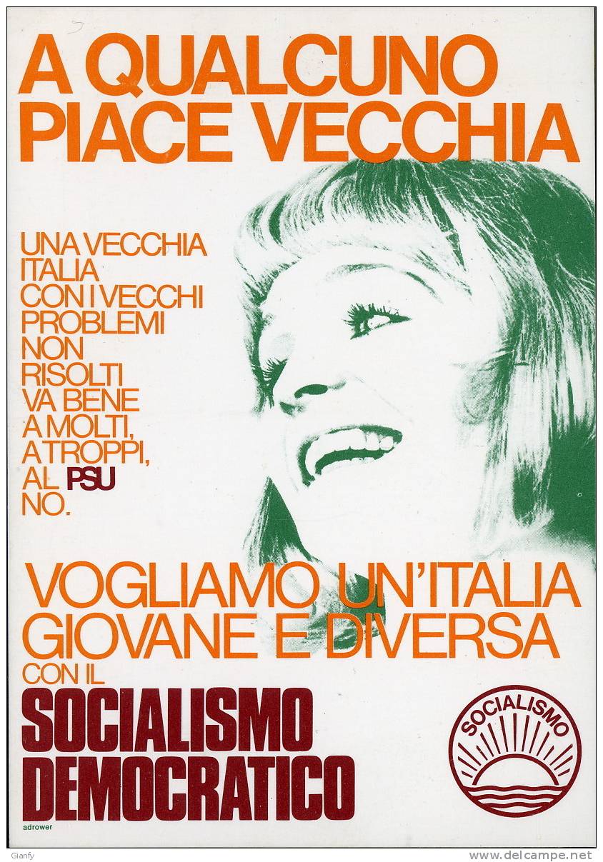 POLITICA PARTITO SOCIALDEMOCRATICO ITALIANO PSU 1970 - Parteien & Wahlen