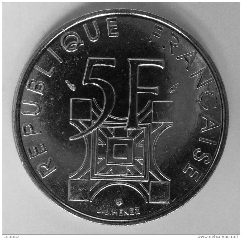 5 Francs 1989  Tour Eiffel - Conmemorativos
