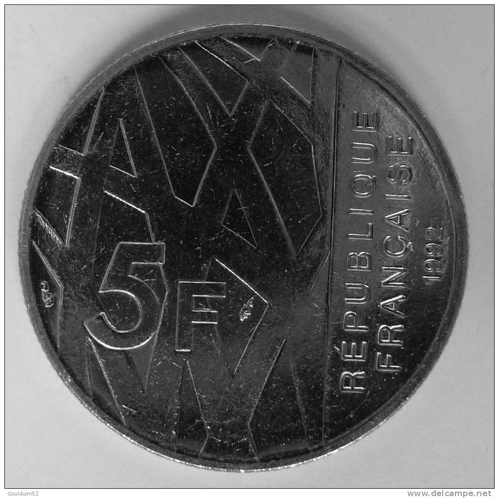 5 Francs  1992  Mendès France - Conmemorativos