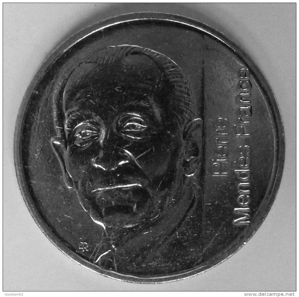 5 Francs  1992  Mendès France - Commemorative