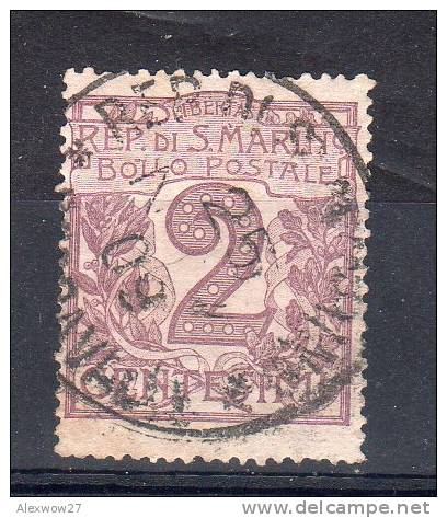 SAN MARINO / SAN MARIN 1903 --CIFRA 2 Cent. -- US. - Used Stamps