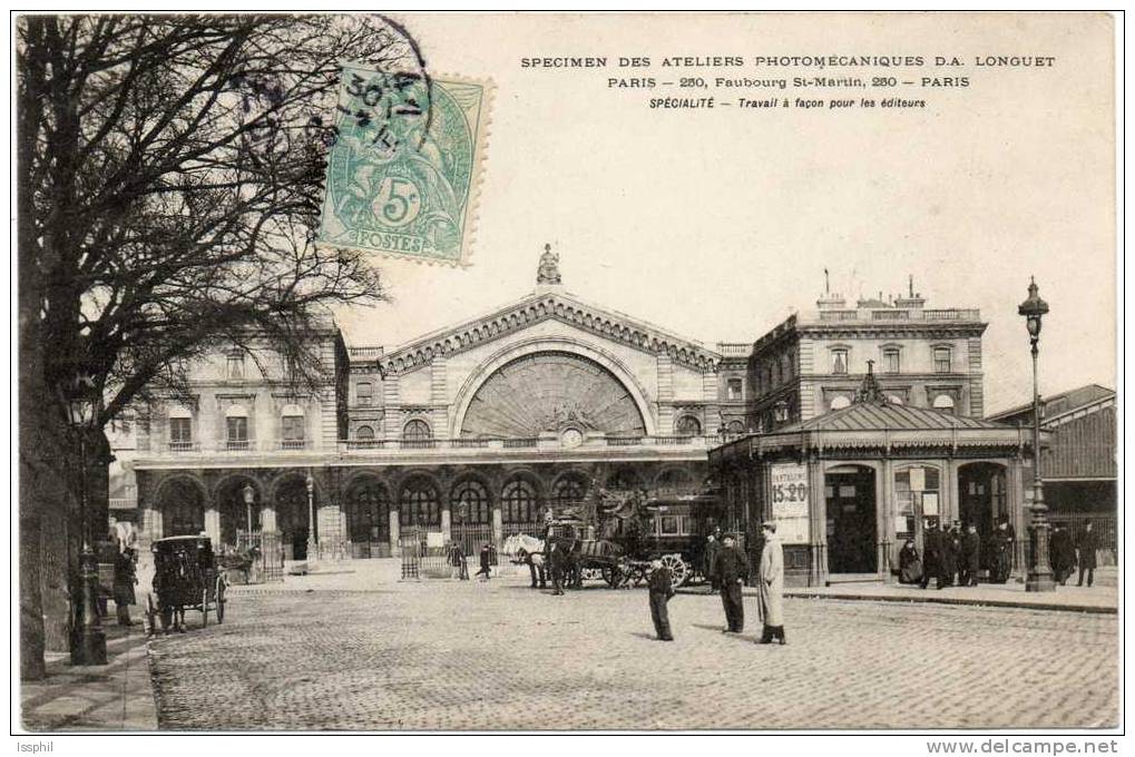Gare De L'Est - Spécimen Des Ateliers Photomécaniques D. A. Longuet - Paris 250 Faubourg Saint Martin - Arrondissement: 10