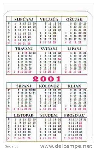 CALENDARI TASCABILI - 2001 CROAZIA (CROATIA: KANCI, VLADIMIR KANCELJAK) - Formato Piccolo : 2001-...