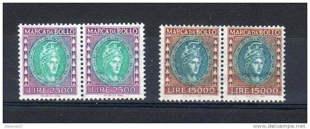 ITALIA -- MARCHE DA BOLLO 4valori LIRE 35.000 -- 1/2 FACCIALE --MINERVA-- - Revenue Stamps
