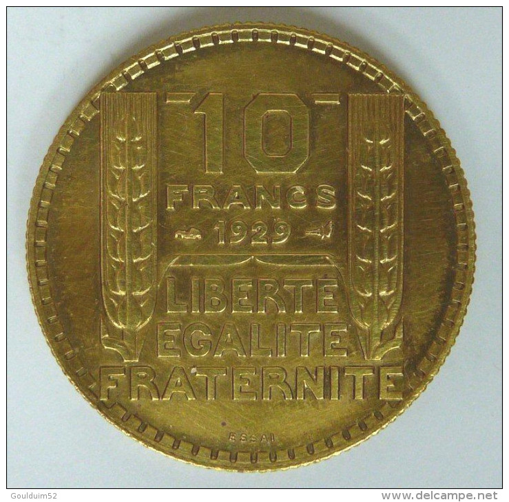 10 Francs 1929  Essai De Turin - Andere & Zonder Classificatie