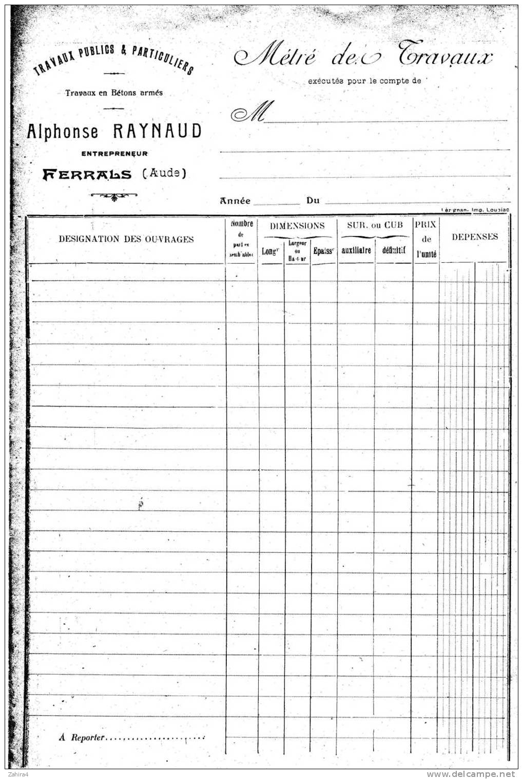 Travaux Publics & Paticuliers -Travaux En Bétons Armés -Alphonse Raynaud - Entrepreneur-Ferrals (Aude) - Travaux Publics