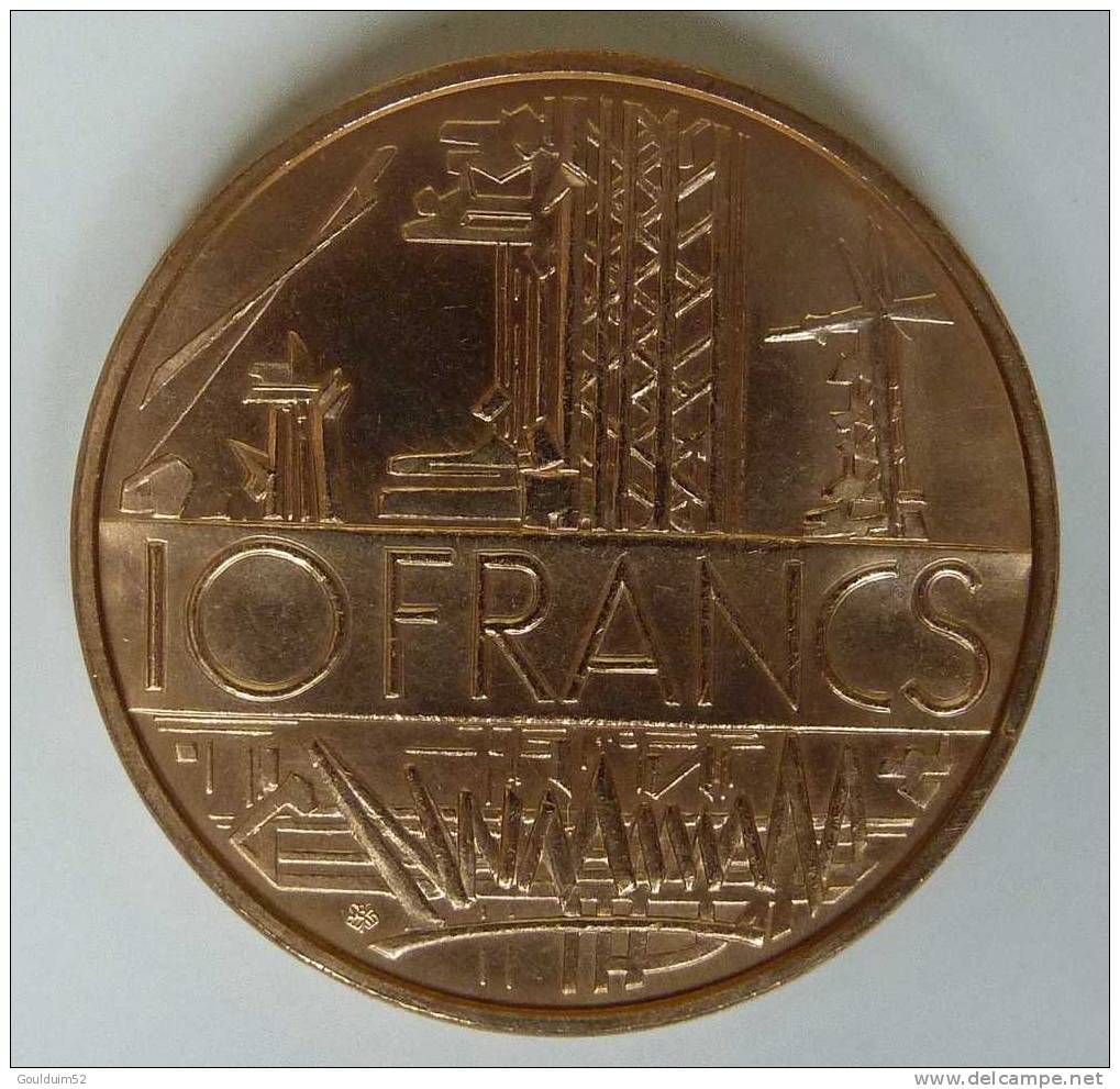 10 Francs 1974 Tranche Sens Aiguille Montre     Mathieu - 10 Francs