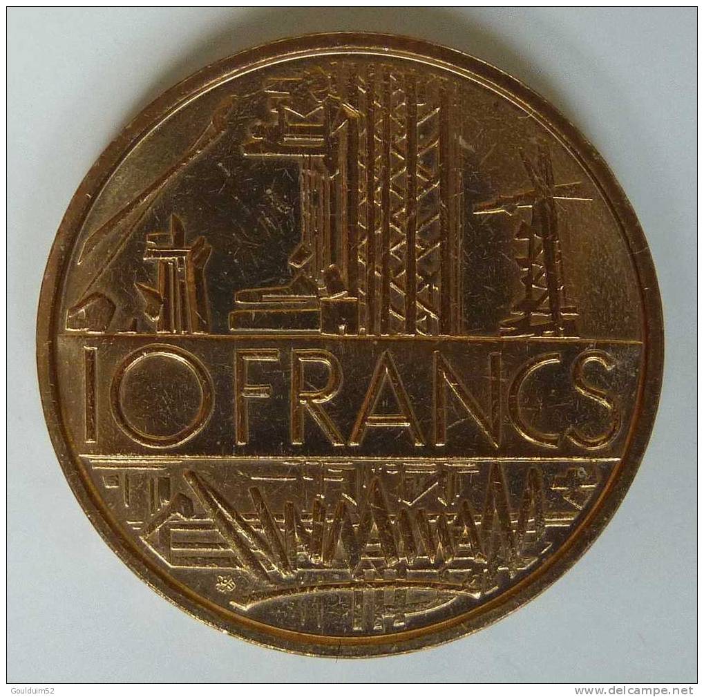 10 Francs 1979 Tranche Sens Aiguille Montre      Mathieu - 10 Francs