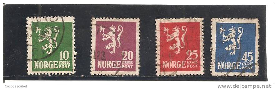 Noruega-Norway Nº Yvert 97-100 (usado) (o). - Oblitérés