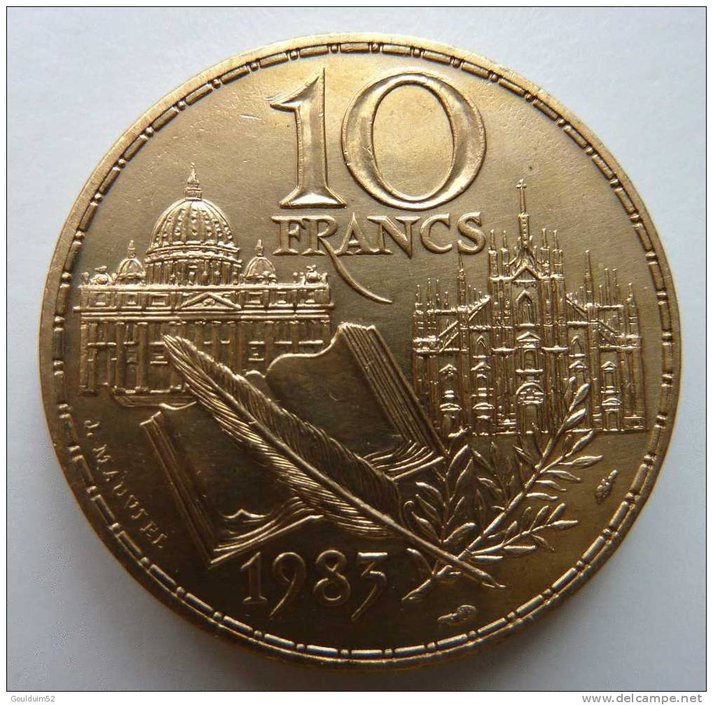 10 Francs  1983 Tranche Sens Aiguille Montre     Stendhal - Gedenkmünzen