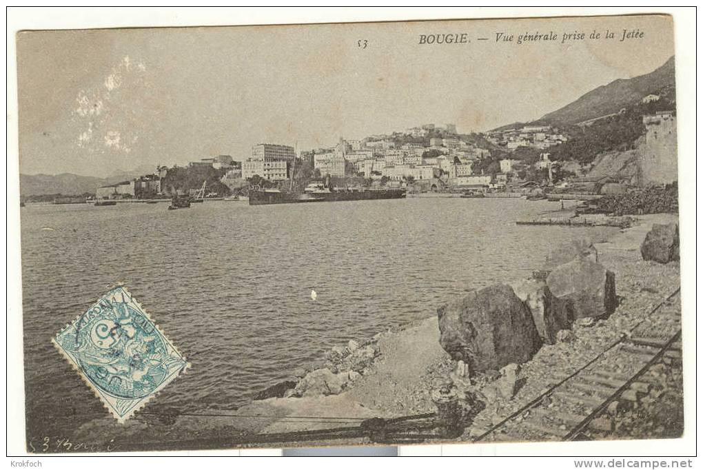 Algérie - Bougie - Vue Générale Prise De La Jetée - !!! Défaut : Tâches Blanches 1906 - Bejaia (Bougie)