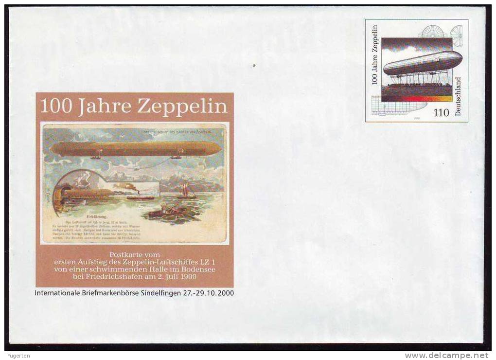 ALLEMAGNE - 2000 - Entier Postal - Zeppelin - 100 Ans - Zeppelin