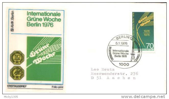 Germany / Berlin - Mi-Nr 516 FDC (y610)- - 1971-1980